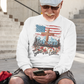. BLESSED IS THE NATION Heavy Weight Patriotic Christian Long Sleeve T-Shirt (S-2XL):  Men's Gildan 2400 - FREE SHIPPING