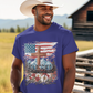 BLESSED IS THE NATION Patriotic Christian T-Shirt (S-5XL):  Men's Medium Weight Gildan 5000 - FREE SHIPPING