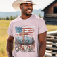 BLESSED IS THE NATION Patriotic Christian T-Shirt (S-5XL):  Men's Medium Weight Gildan 5000 - FREE SHIPPING