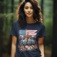 BLESSED IS THE NATION Semi-Fitted Patriotic Christian T-Shirt (S-3XL):  Women's Gildan 5000L - FREE SHIPPING