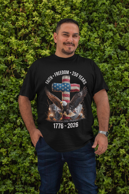 . FAITH & FREEDOM Plus Size Heavy Weight Patriotic Christian T-Shirt (S-5XL):  Men's Hanes Beefy-T® - FREE SHIPPING