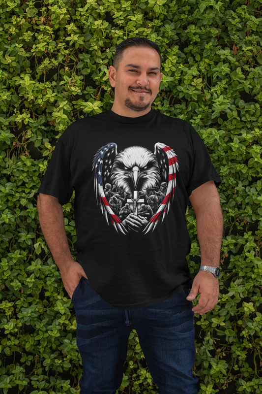 . FOR GOD & COUNTRY Plus Size Heavy Weight Patriotic Christian T-Shirt (S-5XL):  Men's Hanes Beefy-T® - FREE SHIPPING