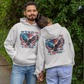 FREE INDEED Heavy Weight Patriotic Christian Hoodie (S-5XL):  Men's & Women's Gildan 18500 - FREE SHIPPING