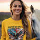 FREE INDEED Heavy Weight Patriotic Christian Long Sleeve T-Shirt (S-2XL):  Women's Gildan 2400 - FREE SHIPPING