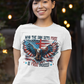 FREE INDEED Fitted Patriotic Christian T-Shirt (S-2XL):  Women's Bella+Canvas 6004 - FREE SHIPPING