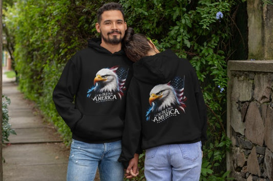 GOD BLESS AMERICA Heavy Weight Patriotic Hoodie (S-5XL):  Men's & Women's Gildan 18500 - FREE SHIPPING