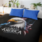 GOD BLESS AMERICA Light Weight Patriotic Christian Velveteen Plush Blanket (3 sizes available) - FREE SHIPPING