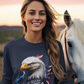 GOD BLESS AMERICA Heavy Weight Patriotic Christian Long Sleeve T-Shirt (S-2XL):  Women's Gildan 2400 - FREE SHIPPING