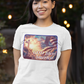 GOD BLESS AMERICA Fitted Patriotic Christian T-Shirt (S-2XL):  Women's Bella+Canvas 6004 - FREE SHIPPING
