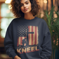 JUST KNEEL Heavy Weight Patriotic Christian Sweatshirt (S-5XL):  Women's Gildan 18000 - FREE SHIPPING