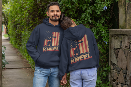 JUST KNEEL Heavy Weight Patriotic Christian Hoodie (S-5XL):  Men's & Women's Gildan 18500 - FREE SHIPPING