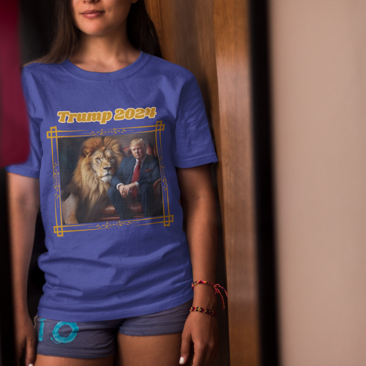 TRUMP 2024 Classic Patriotic T-Shirt (S-5XL):  Women's Medium Weight Gildan 5000 - FREE SHIPPING