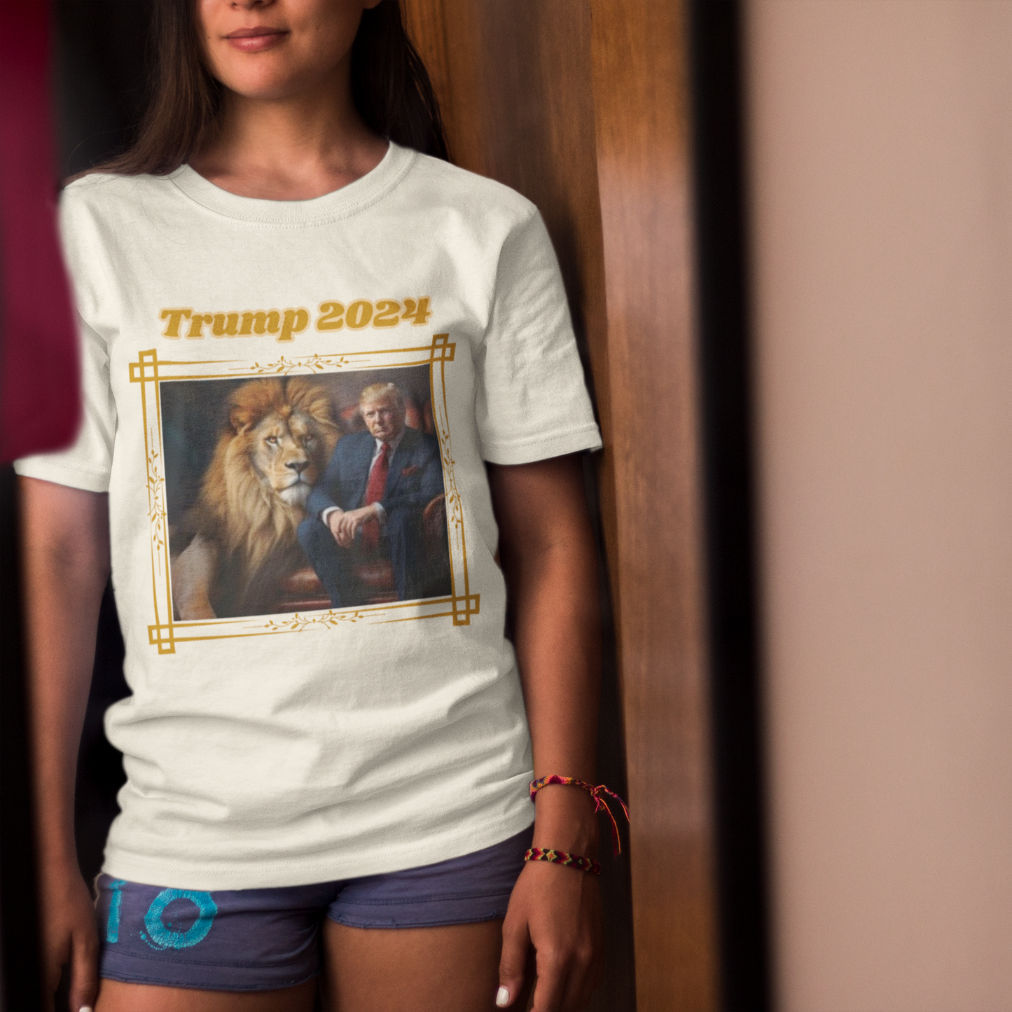 TRUMP 2024 Classic Patriotic T-Shirt (S-5XL):  Women's Medium Weight Gildan 5000 - FREE SHIPPING