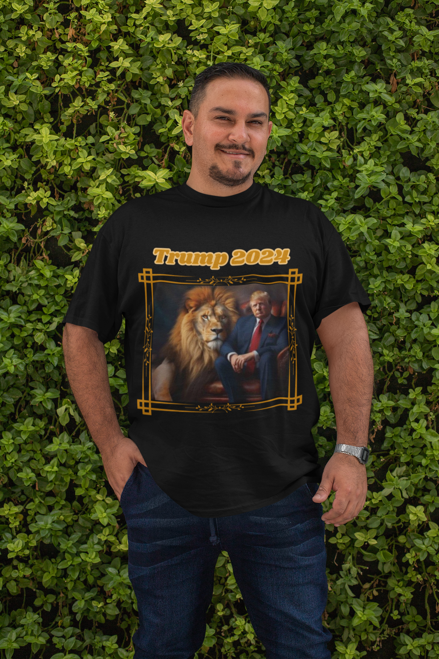 . TRUMP 2024 Plus Size Heavy Weight Patriotic T-Shirt (S-5XL):  Men's Hanes Beefy-T® - FREE SHIPPING