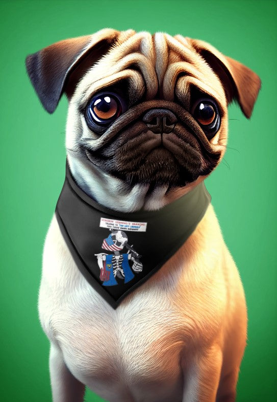 LIBERAL BRAIN DAMAGE - Small Dog Bandana (Collar Size 10-17"  Weight 11-25lbs) - FREE SHIPPING