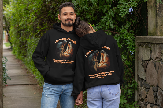 LIGHT OF THE WORLD Heavy Weight Christmas Hoodie (S-5XL):  Men's & Women's Gildan 18500 - FREE SHIPPING