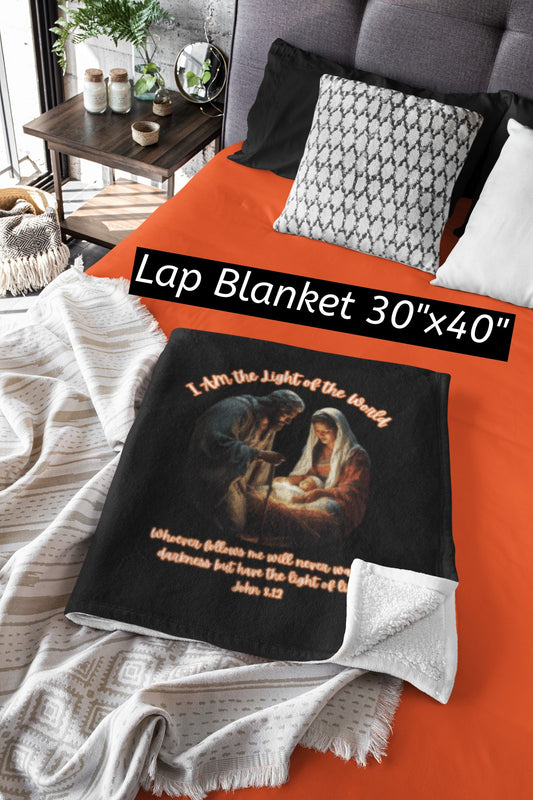 LIGHT OF THE WORLD Light Weight Christmas Velveteen Plush Blanket (3 sizes available) - FREE SHIPPING