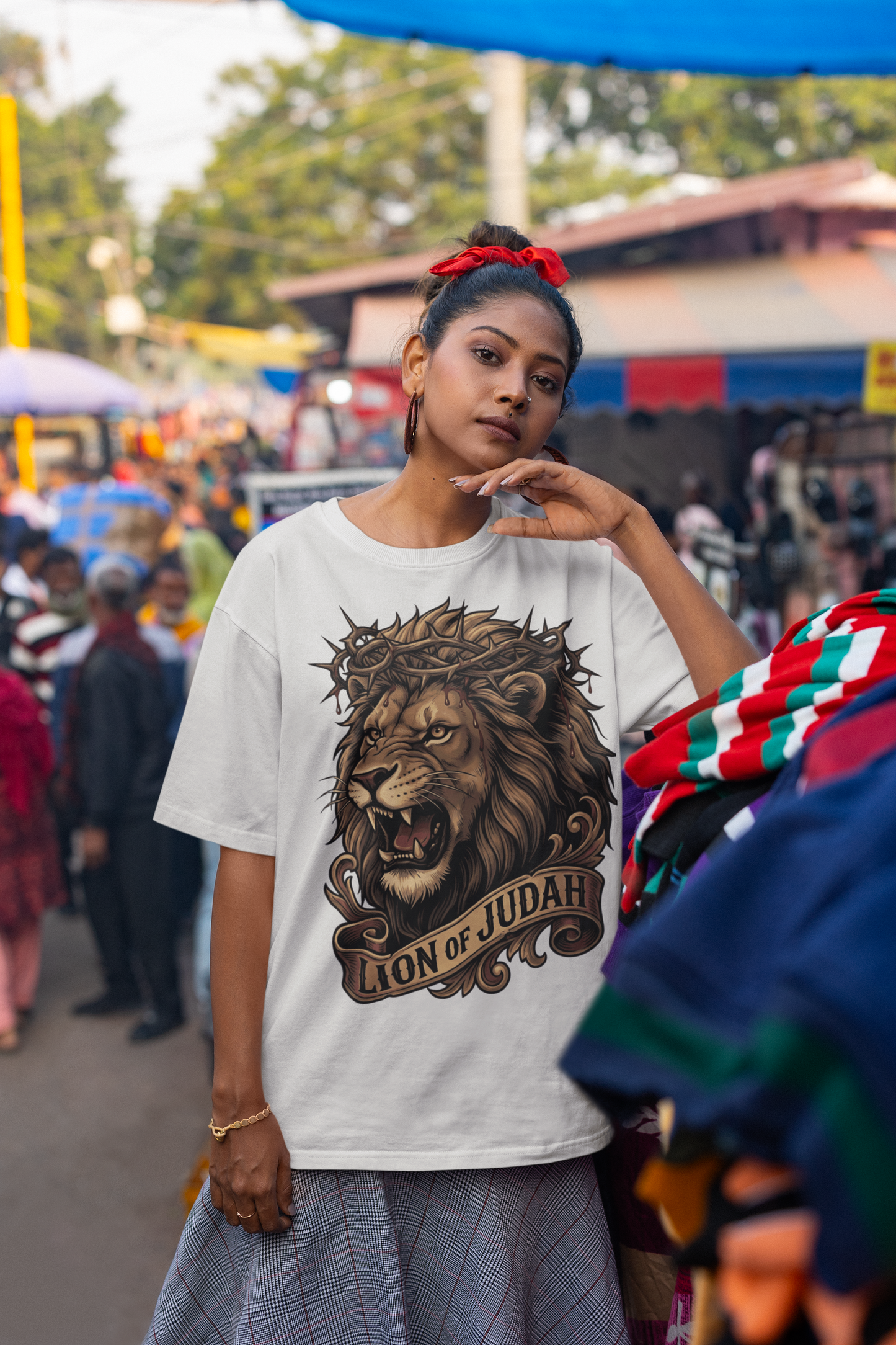 . THE LION OF JUDAH Plus Size Heavy Weight Christian T-Shirt (S-5XL):  Women's Hanes Beefy-T®