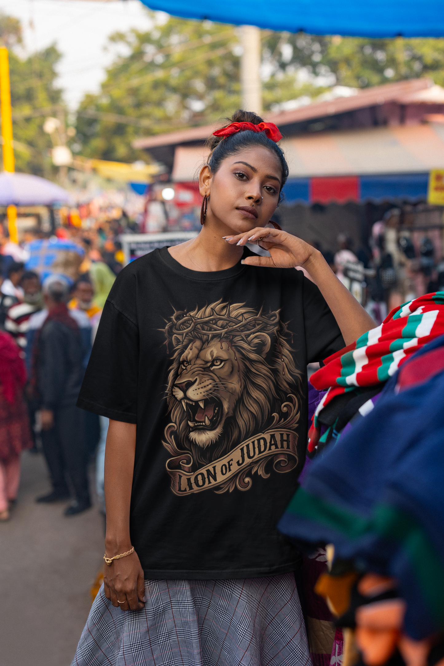 . THE LION OF JUDAH Plus Size Heavy Weight Christian T-Shirt (S-5XL):  Women's Hanes Beefy-T®