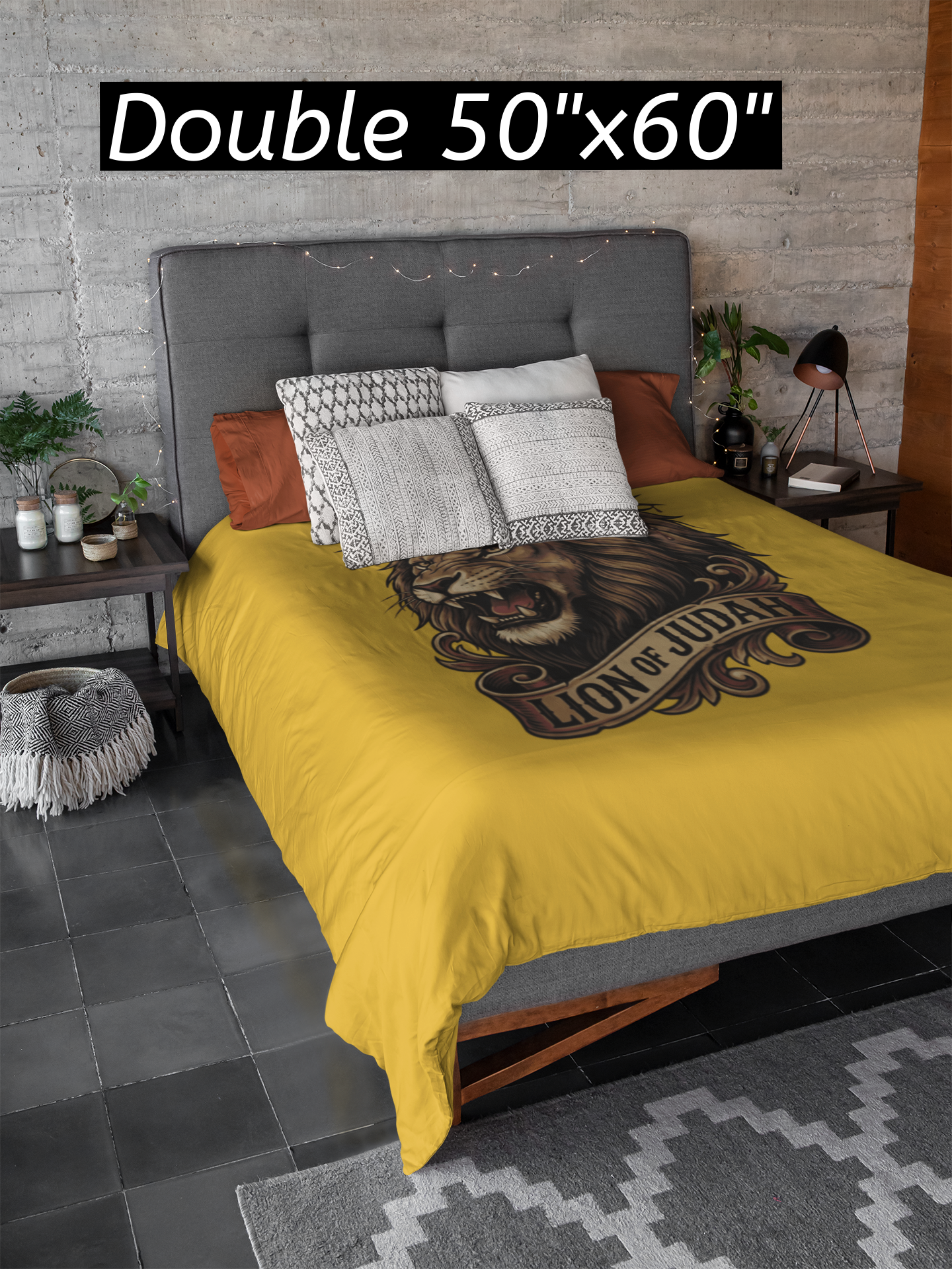 THE LION OF JUDAH Light Weight Christian Velveteen Plush Blanket (3 sizes available) - FREE SHIPPING