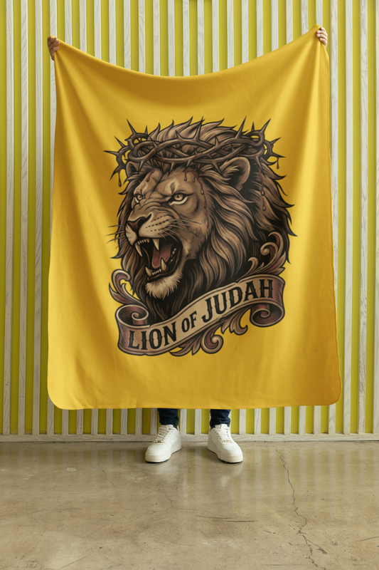 THE LION OF JUDAH Light Weight Christian Velveteen Plush Blanket (3 sizes available) - FREE SHIPPING