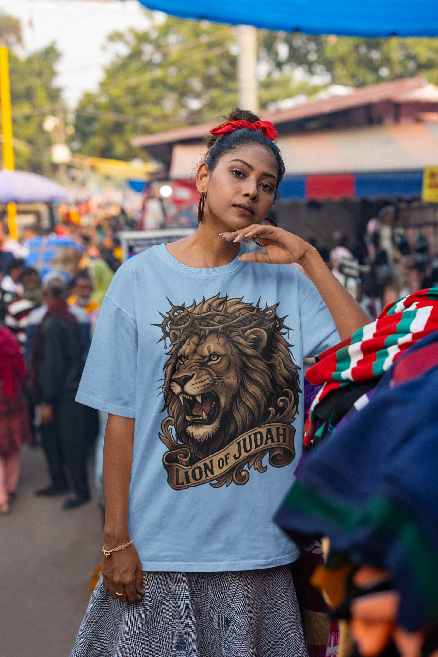 . THE LION OF JUDAH Plus Size Heavy Weight Christian T-Shirt (S-5XL):  Women's Hanes Beefy-T®