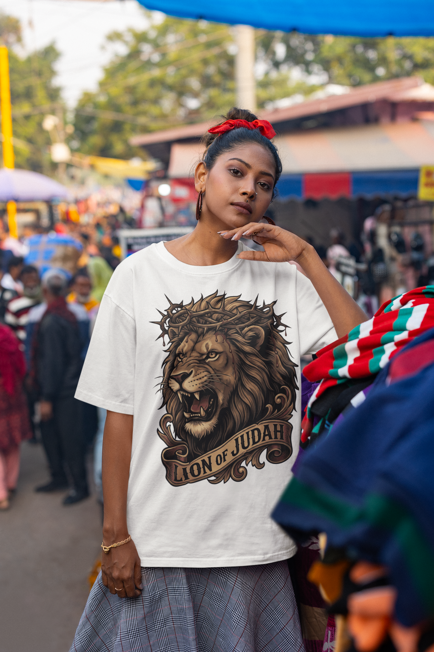 . THE LION OF JUDAH Plus Size Heavy Weight Christian T-Shirt (S-5XL):  Women's Hanes Beefy-T®