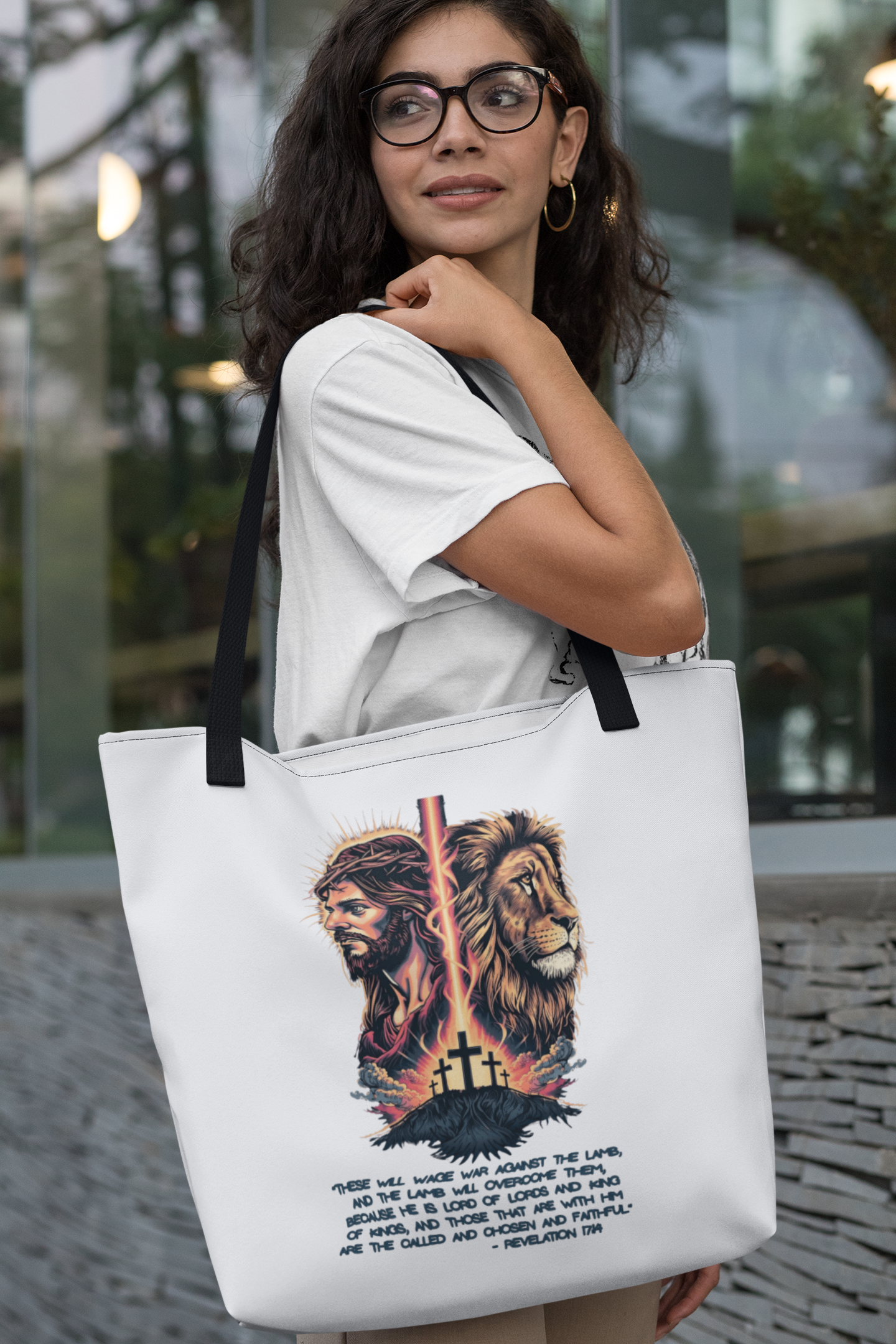 THE LION OF JUDAH Christian 100% Polyester Tote Bag (3 sizes) - FREE SHIPPING