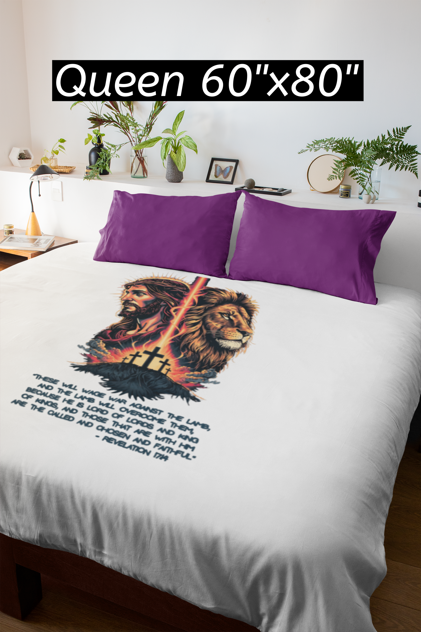 THE LION OF JUDAH Light Weight Christian Velveteen Plush Blanket (3 sizes available) - FREE SHIPPING