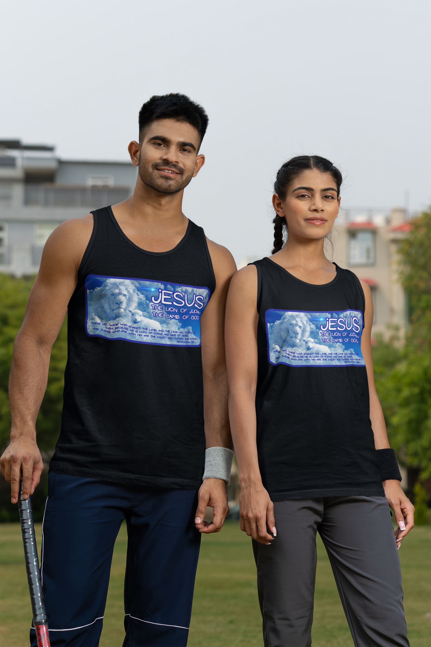 The LION & The LAMB Medium Weight Patriotic Christian Tank Top (S-2XL):  Men's & Women's 5200 - FREE SHIPPING