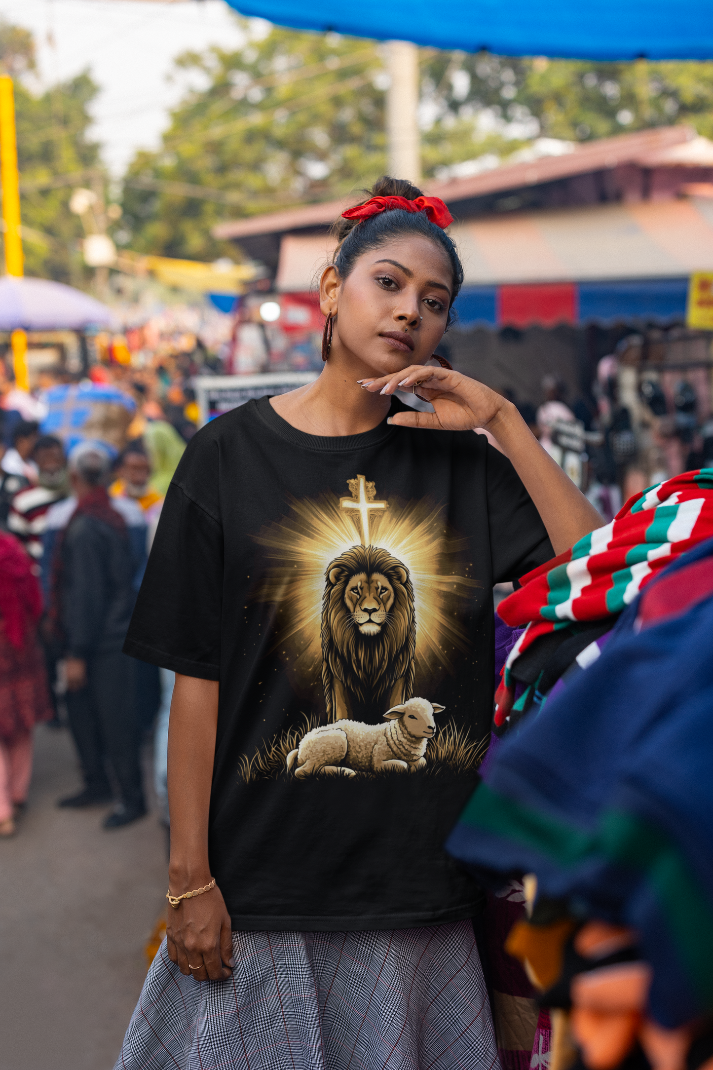 . THE LION & THE LAMB Plus Size Heavy Weight Christian T-Shirt (S-5XL):  Women's Hanes Beefy-T®