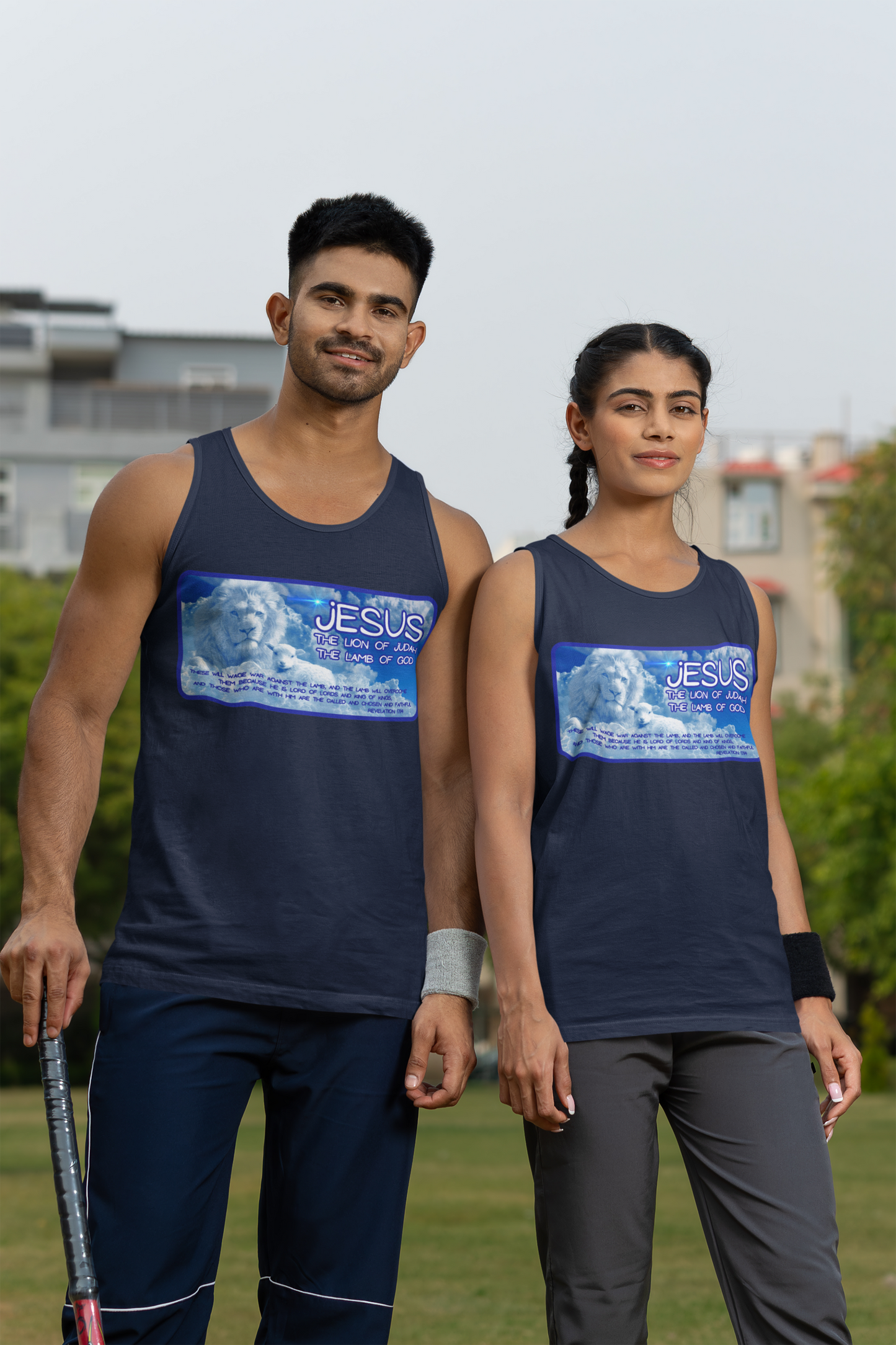 The LION & The LAMB Medium Weight Patriotic Christian Tank Top (S-2XL):  Men's & Women's 5200 - FREE SHIPPING