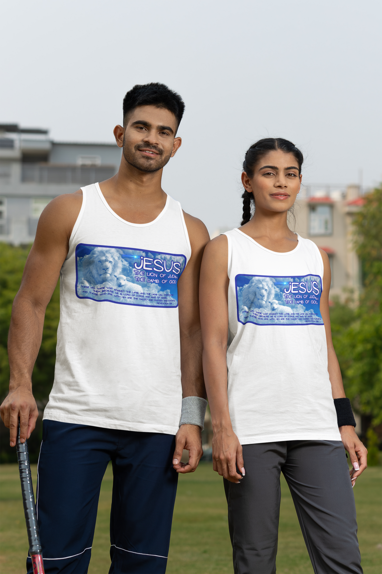 The LION & The LAMB Medium Weight Patriotic Christian Tank Top (S-2XL):  Men's & Women's 5200 - FREE SHIPPING