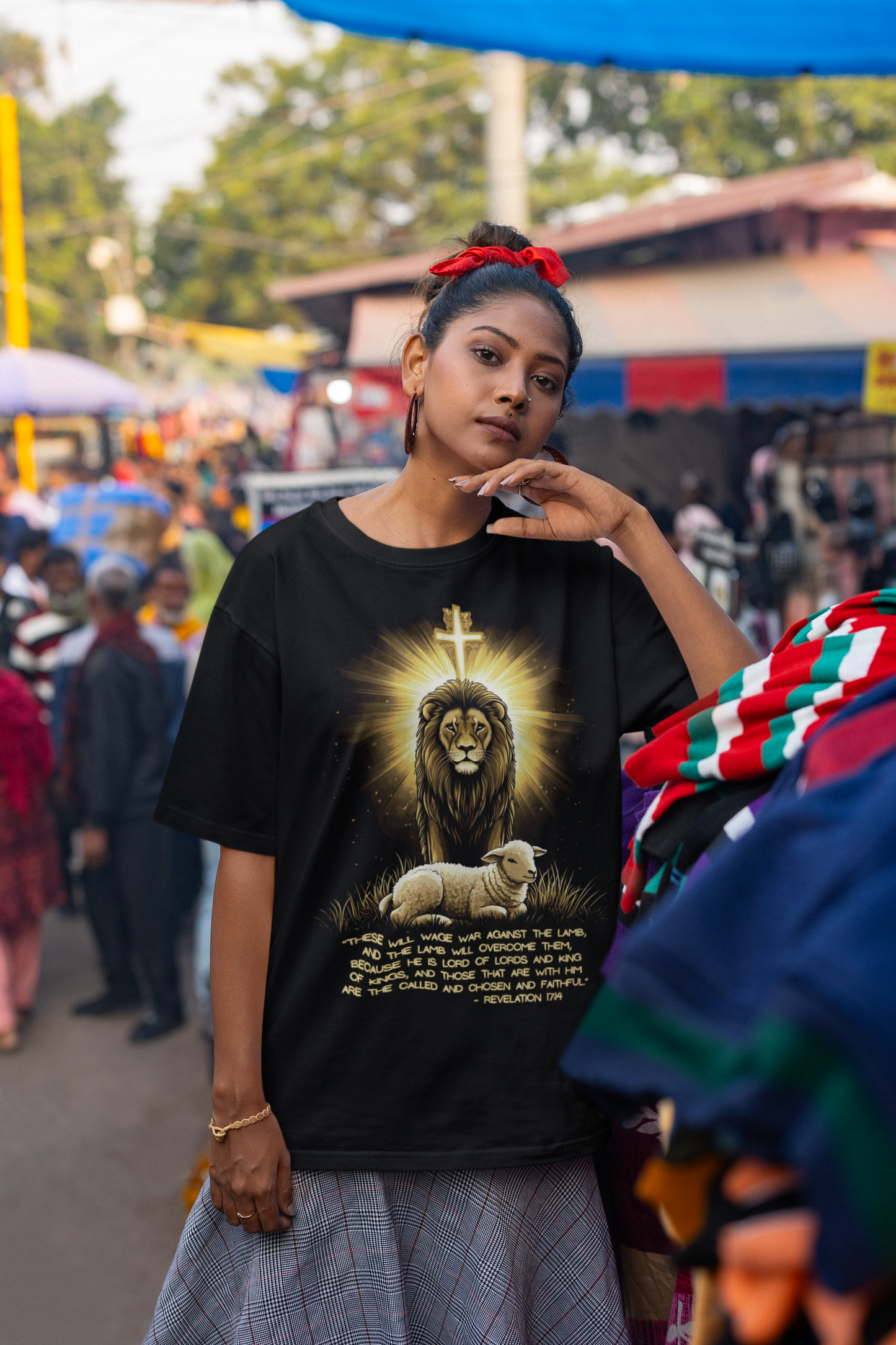 . THE LION & THE LAMB Plus Size Heavy Weight Christian T-Shirt (S-5XL):  Women's Hanes Beefy-T®