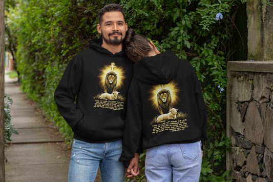 THE LION & THE LAMB Heavy Weight Christian Hoodie (S-5XL):  Men's and Women's Gildan 18500