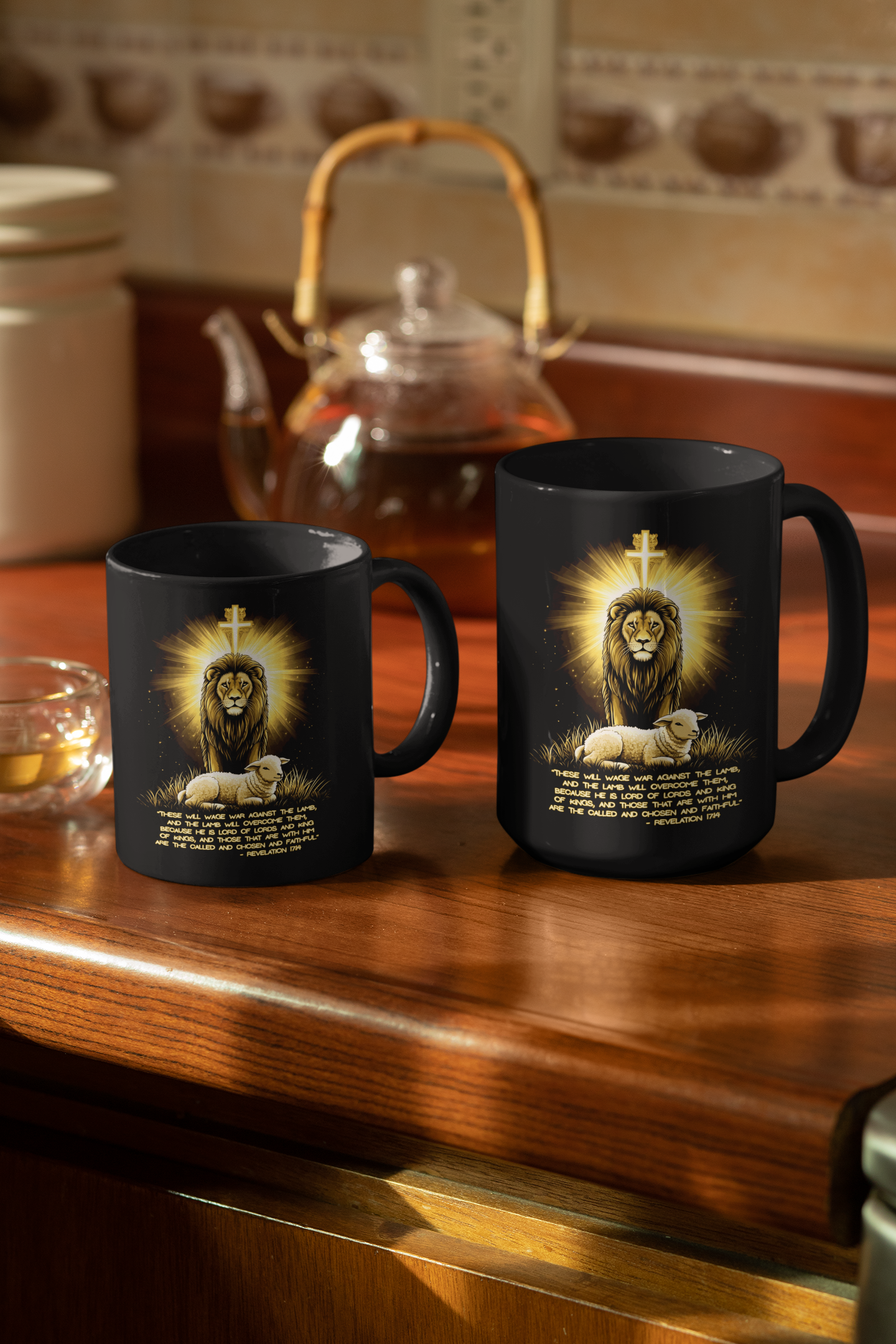 THE LION & THE LAMB Christian Ceramic Coffee Mug (11oz, 15oz)