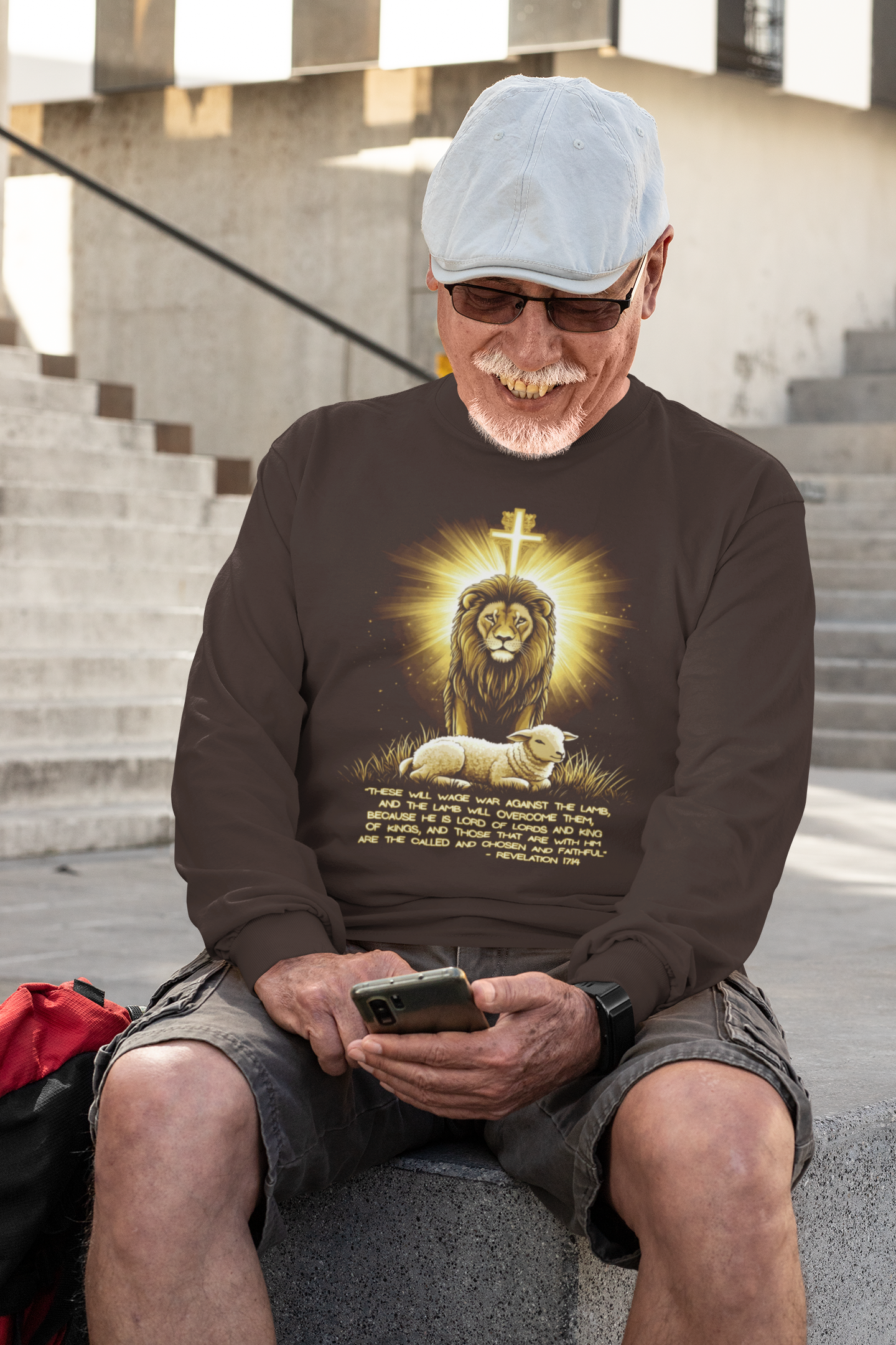 . THE LION & THE LAMB Heavy Weight Christian Long Sleeve T-Shirt (S-2XL):  Men's Gildan 2400 - FREE SHIPPING