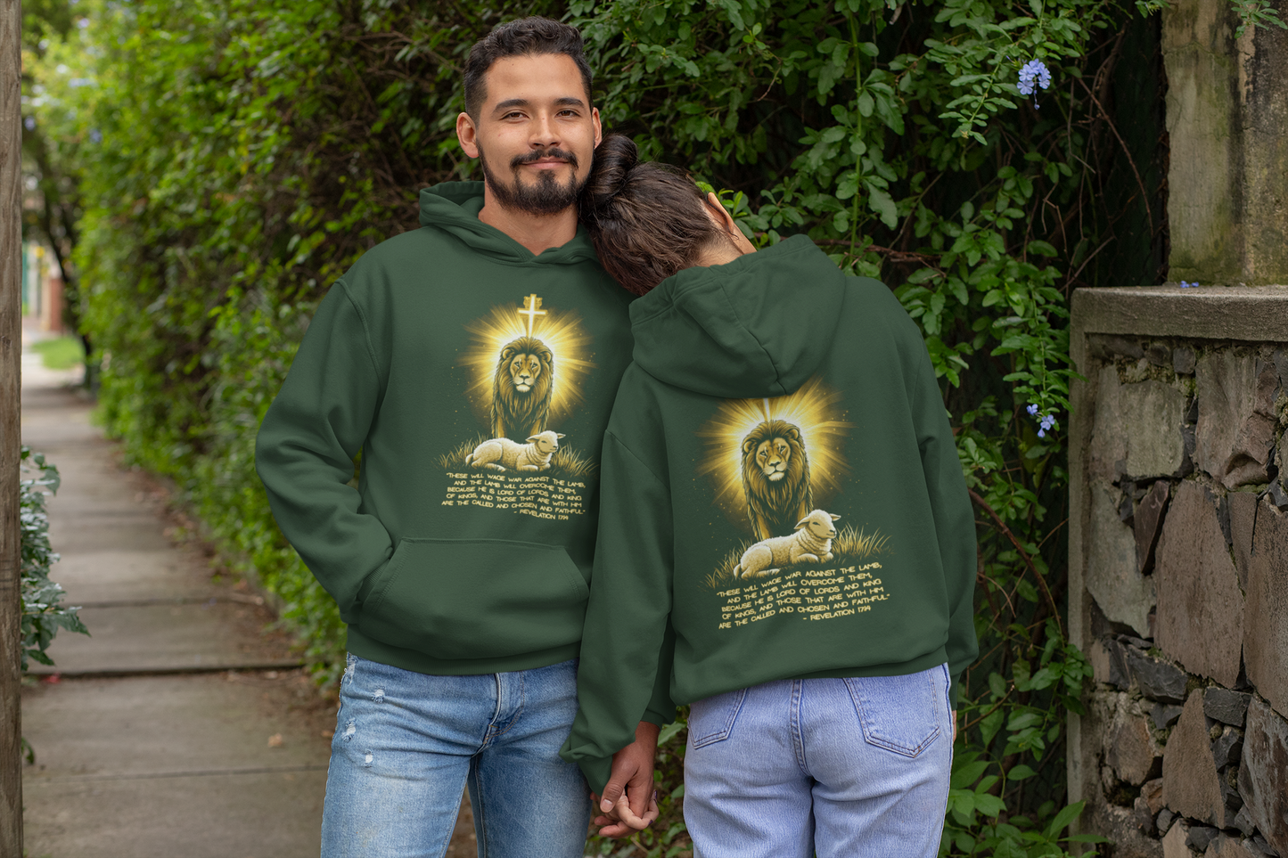 THE LION & THE LAMB Heavy Weight Christian Hoodie (S-5XL):  Men's and Women's Gildan 18500