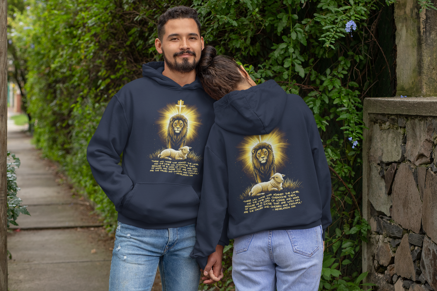 THE LION & THE LAMB Heavy Weight Christian Hoodie (S-5XL):  Men's and Women's Gildan 18500