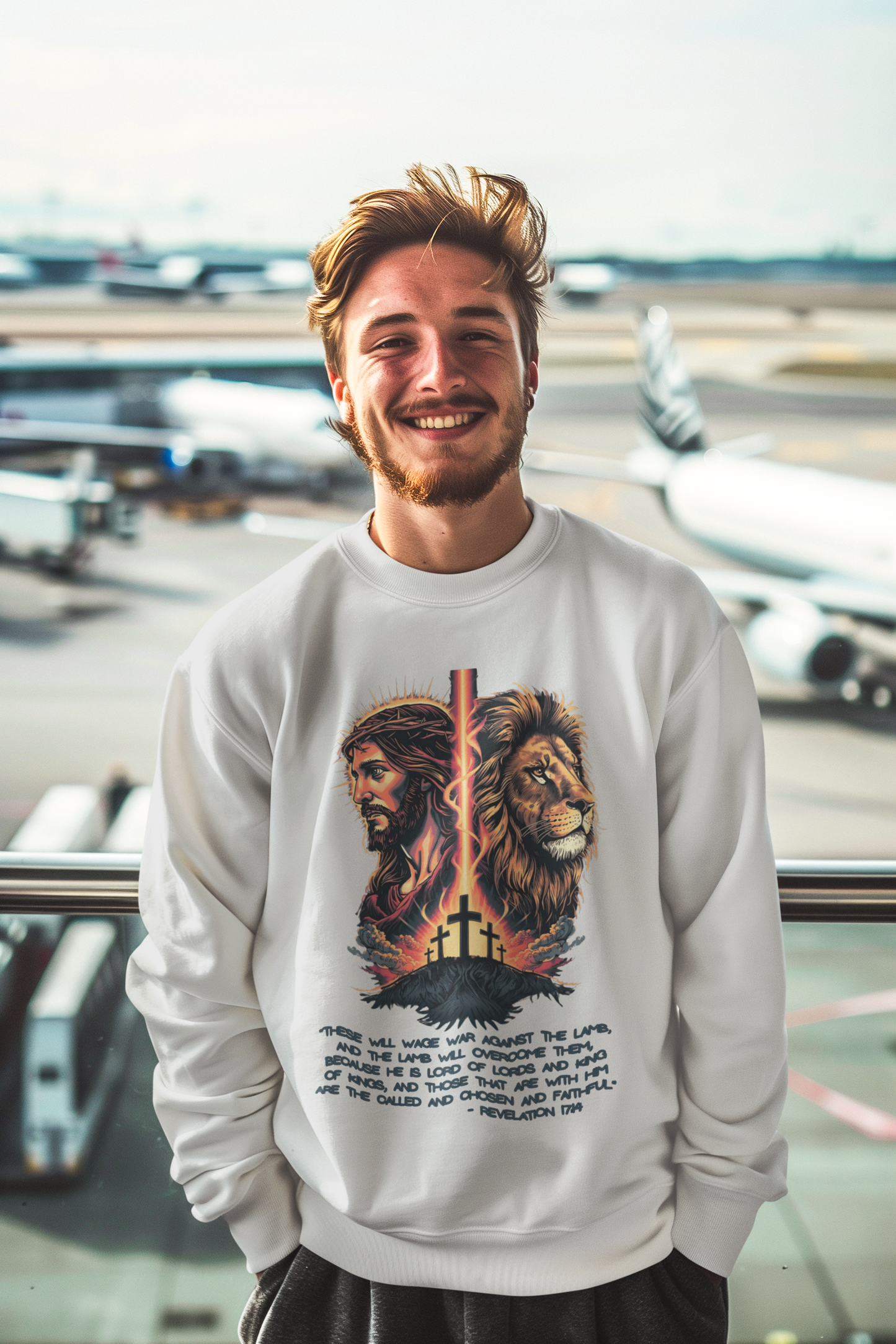THE LION OF JUDAH Heavy Weight Christian Sweatshirt (S-5XL):  Men's Gildan 18000 - FREE SHIPPING