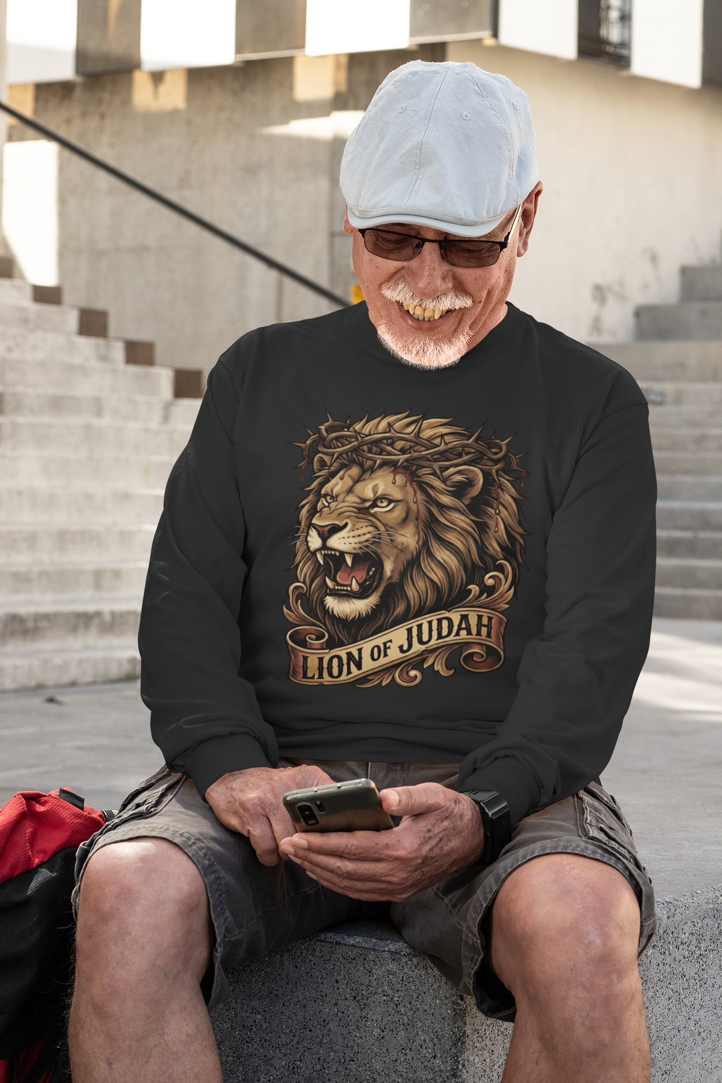 . THE LION OF JUDAH Heavy Weight Christian Long Sleeve T-Shirt (S-2XL):  Men's Gildan 2400 - FREE SHIPPING