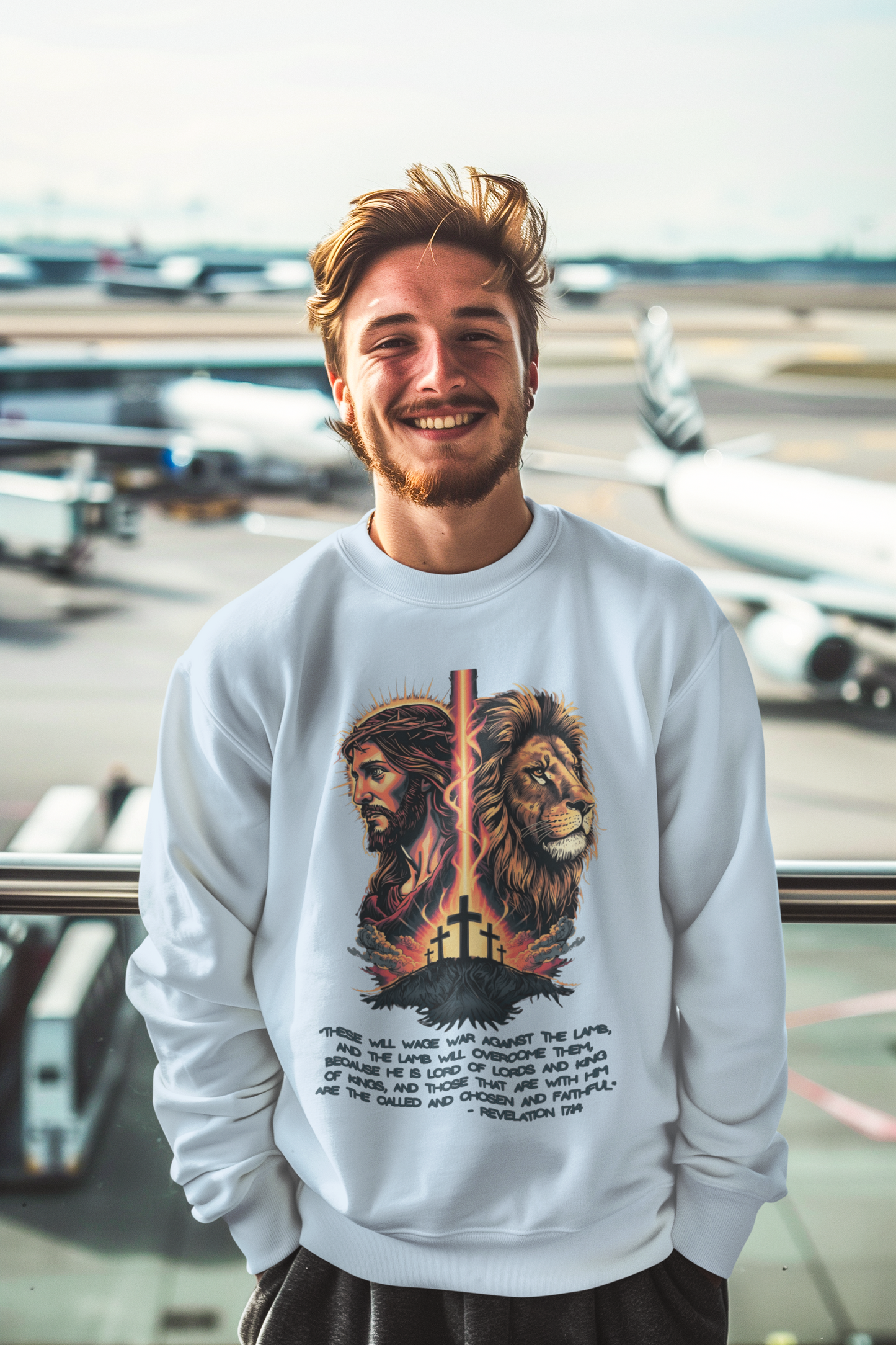 THE LION OF JUDAH Heavy Weight Christian Sweatshirt (S-5XL):  Men's Gildan 18000 - FREE SHIPPING