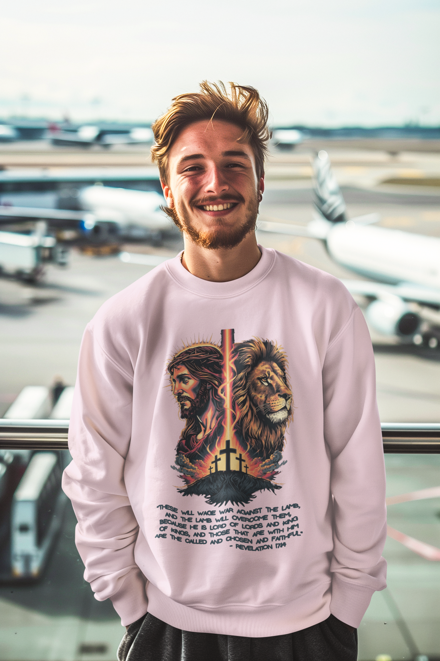 THE LION OF JUDAH Heavy Weight Christian Sweatshirt (S-5XL):  Men's Gildan 18000 - FREE SHIPPING