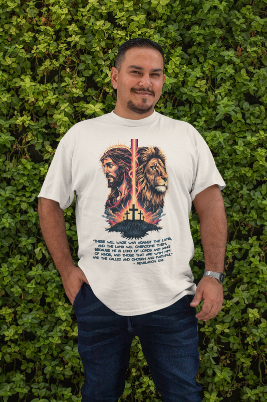 . THE LION OF JUDAH Plus Size Heavy Weight Christian T-Shirt (S-5XL):  Men's Hanes Beefy-T®