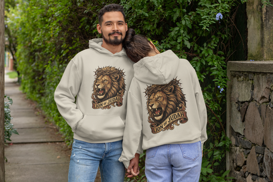 The LION OF JUDAH Heavy Weight Patriotic Christian Hoodie (S-5XL):  Men's and Women's Gildan 18500