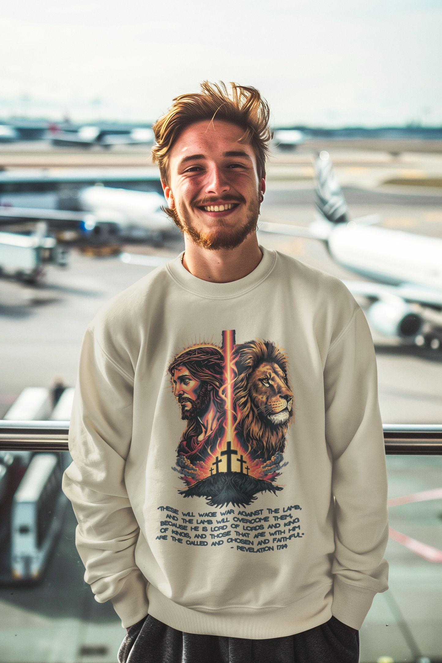 THE LION OF JUDAH Heavy Weight Christian Sweatshirt (S-5XL):  Men's Gildan 18000 - FREE SHIPPING