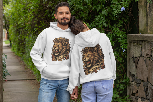 The LION OF JUDAH Heavy Weight Patriotic Christian Hoodie (S-5XL):  Men's and Women's Gildan 18500