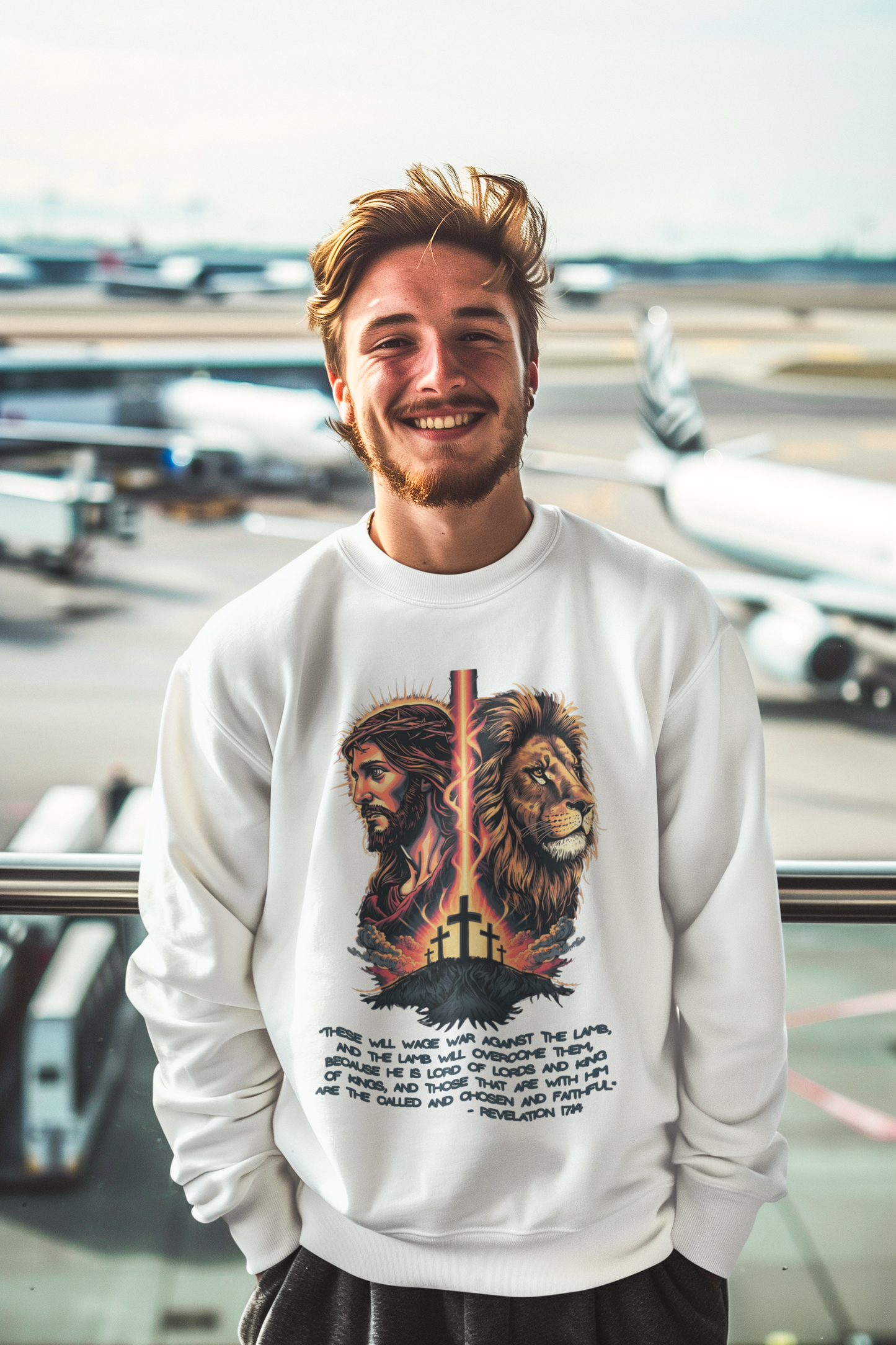 THE LION OF JUDAH Heavy Weight Christian Sweatshirt (S-5XL):  Men's Gildan 18000 - FREE SHIPPING