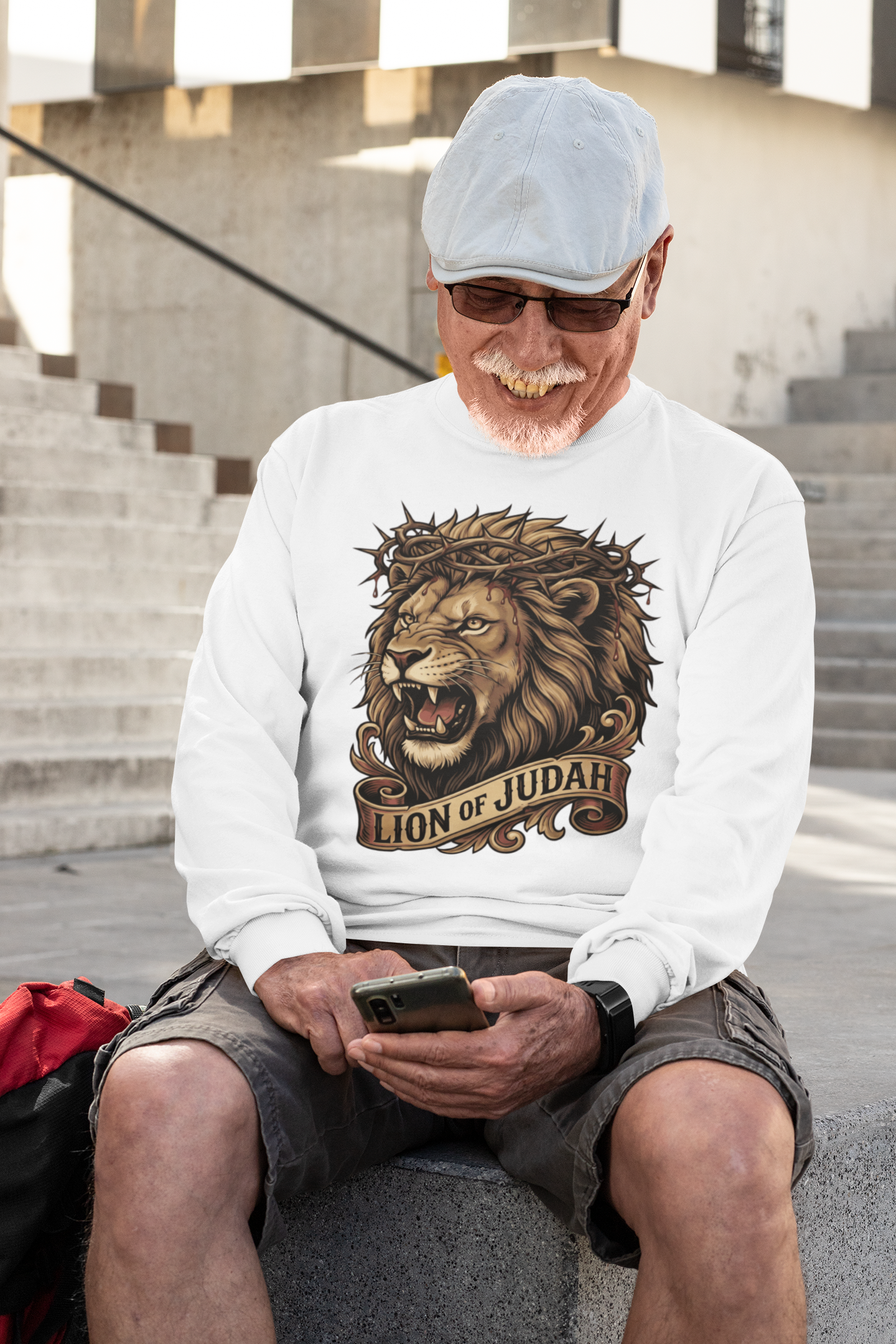 . THE LION OF JUDAH Heavy Weight Christian Long Sleeve T-Shirt (S-2XL):  Men's Gildan 2400 - FREE SHIPPING
