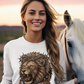 THE LION OF JUDAH Heavy Weight Christian Long Sleeve T-Shirt (S-2XL):  Women's Gildan 2400 - FREE SHIPPING